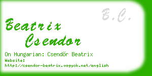beatrix csendor business card
